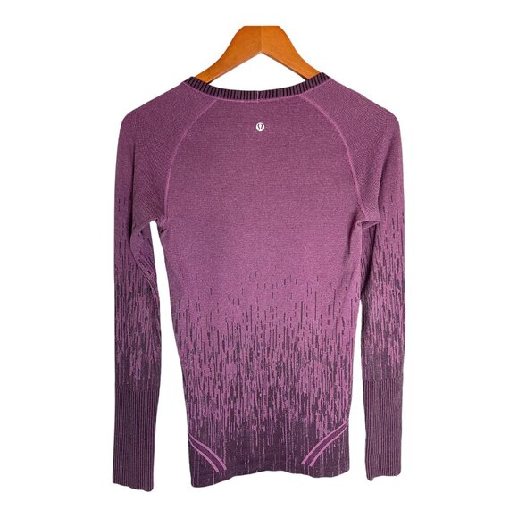 Lululemon Run: Swiftly Tech Long Sleeve Crew Heathered Regal Plum-sz 6 - Picture 2 of 9